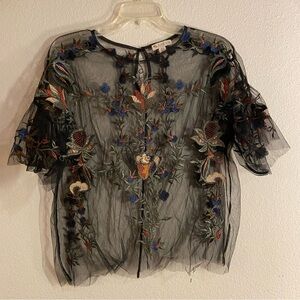 Embroidered Floral Top